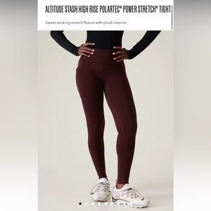 BNWT - ALTITUDE STASH HIGH RISE POLARTEC POWER STRETCH TIGHT - XS Tall